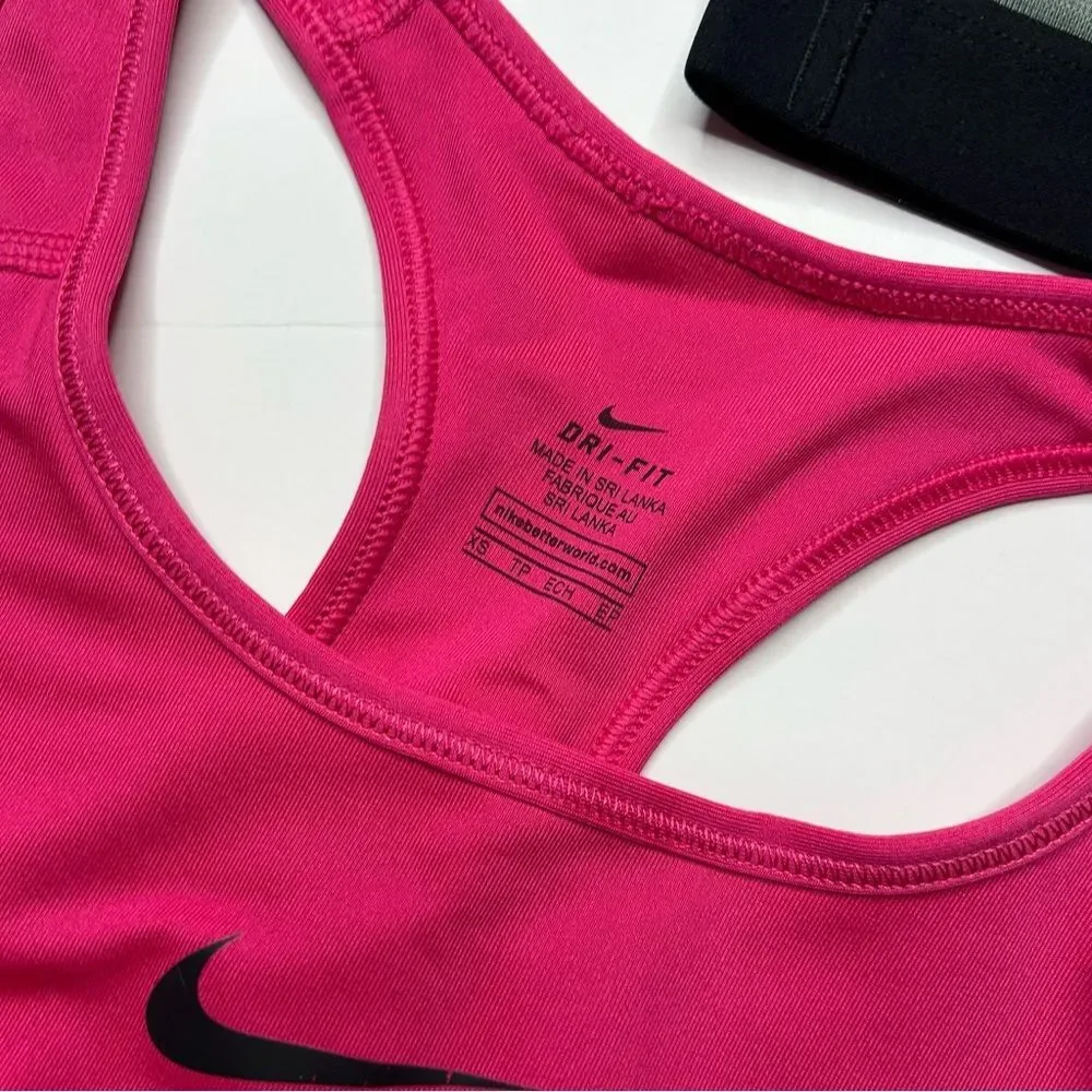 Nike Pink and Gray Unlined Sports Bra Bundle XS